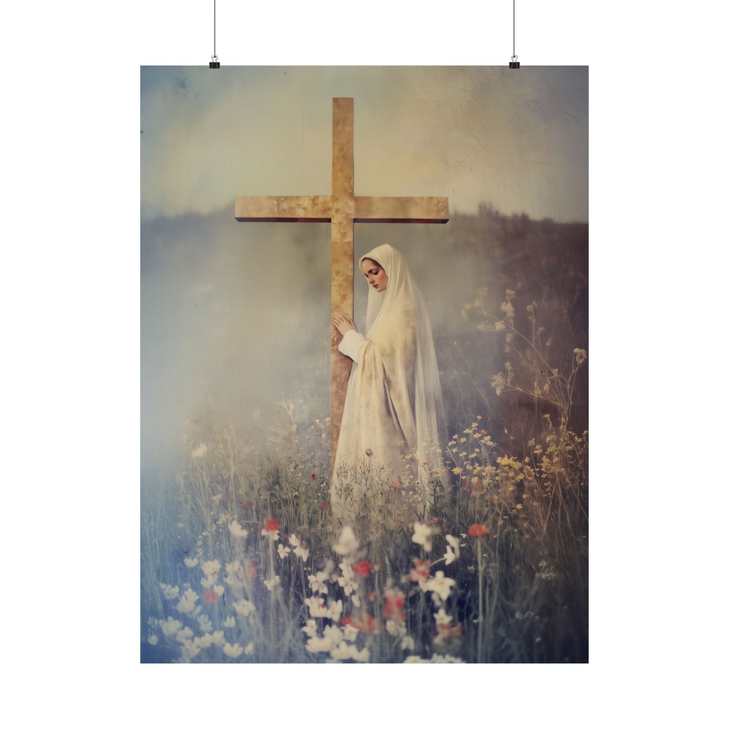 The Feast of the Exaltation of the Holy Cross - Sanctified Souls Print - Multiple Sizes - Premium Posters - Catholic Art - Christian Home