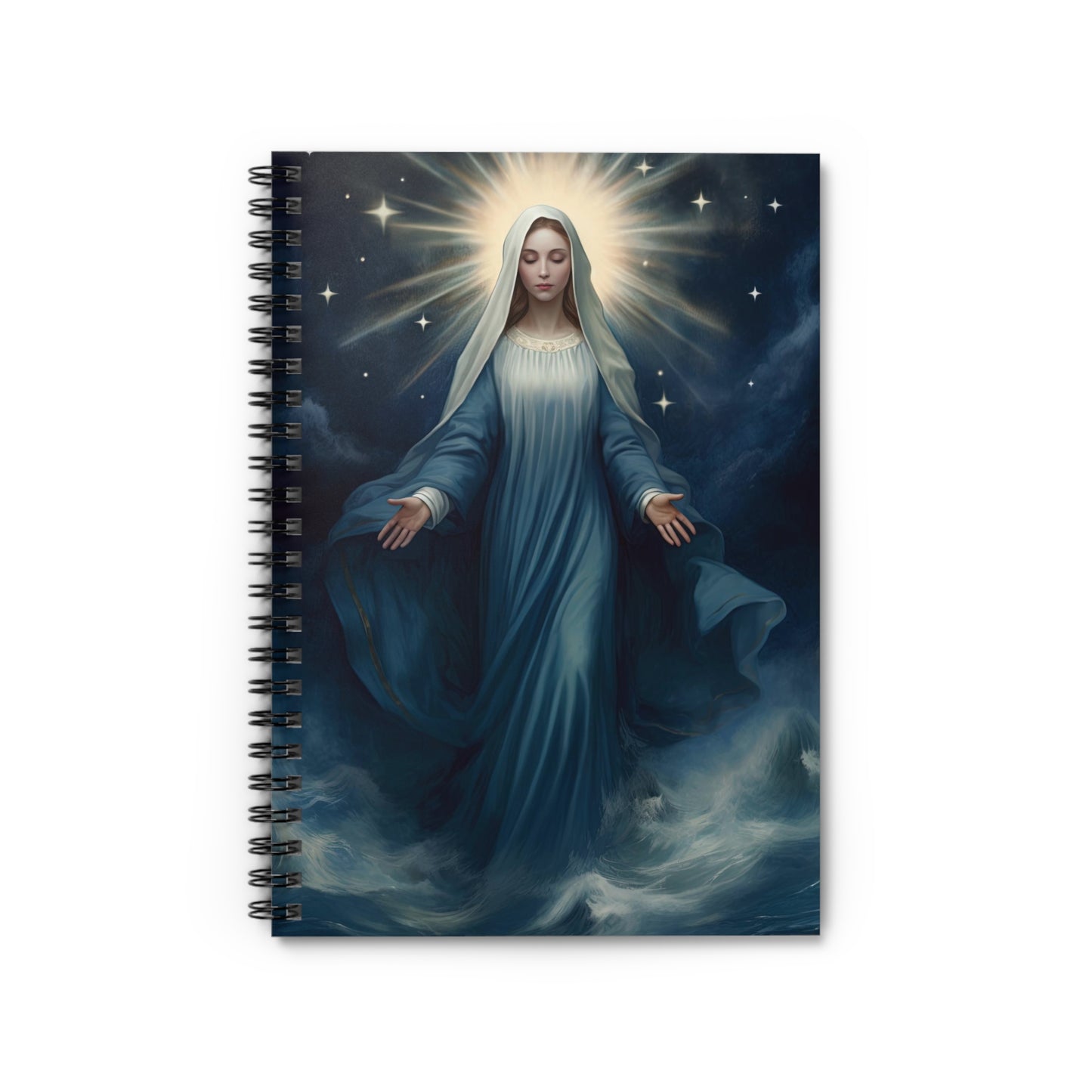 Our Lady, Star of the Sea Journal - Sanctified Souls Art - Religious Based Notebook - Spiral Notebook - Ruled Line