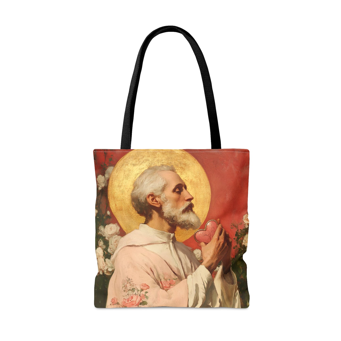 Saint Valentine - Tote Bag - Large Medium Small Faith Art Bag - Bible Study Faith Purse - Double Sided Prayer Tote