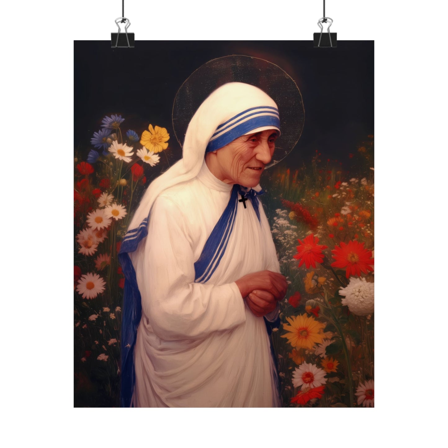 Saint Teresa of Calcutta / Mother Teresa - Sanctified Souls Print - Multiple Sizes - Premium Posters - Catholic Art - Christian Home Decor Artwork