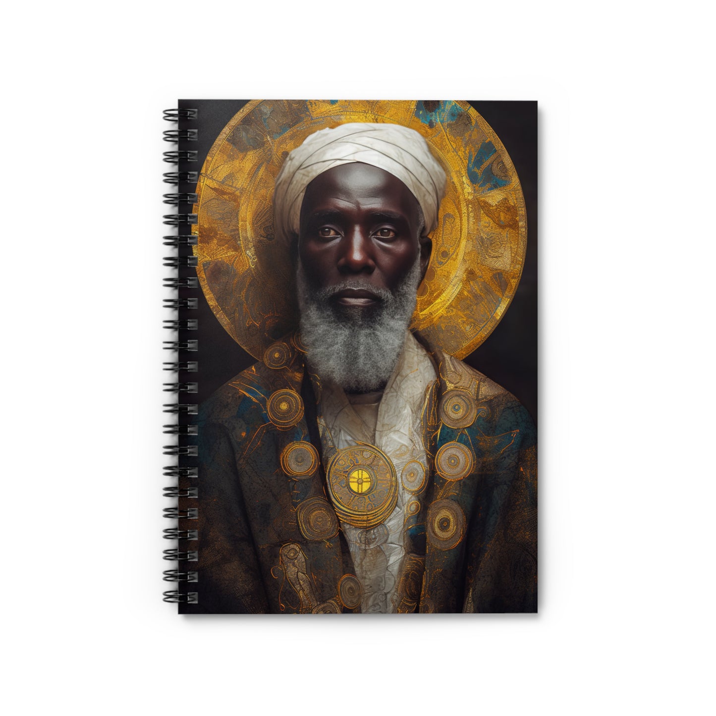Saint Benedict the Moor Journal - Sanctified Souls Art - Religious Based Notebook - Spiral Notebook - Ruled Line