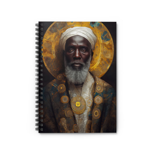 Saint Benedict the Moor Journal - Sanctified Souls Art - Religious Based Notebook - Spiral Notebook - Ruled Line