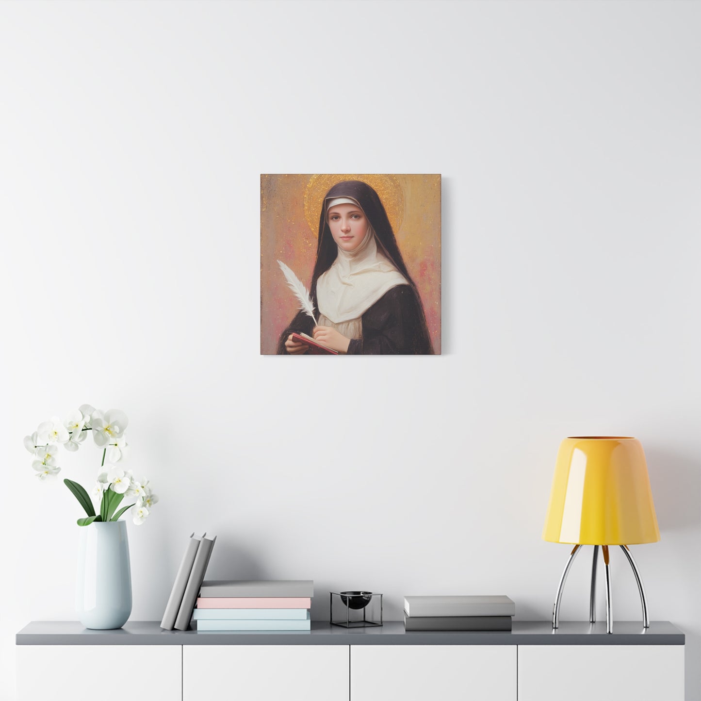 Saint Mechtildis / Mechtide of Hefta / Mechthild of Hackeborn - Gallery Wrapped Canvas - Print - Religious Art for your Home - Catholic Art