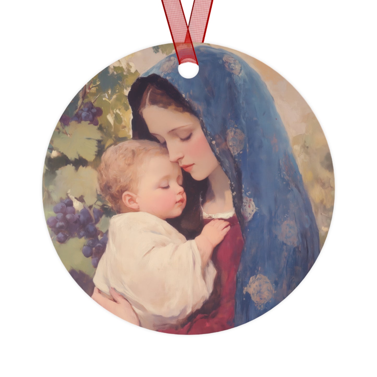 Our Lady of the Grapes / Out Lady of the Harvest - Metal Ornament - Religious Holiday Christmas Ornament and Keepsake - Mother Mary