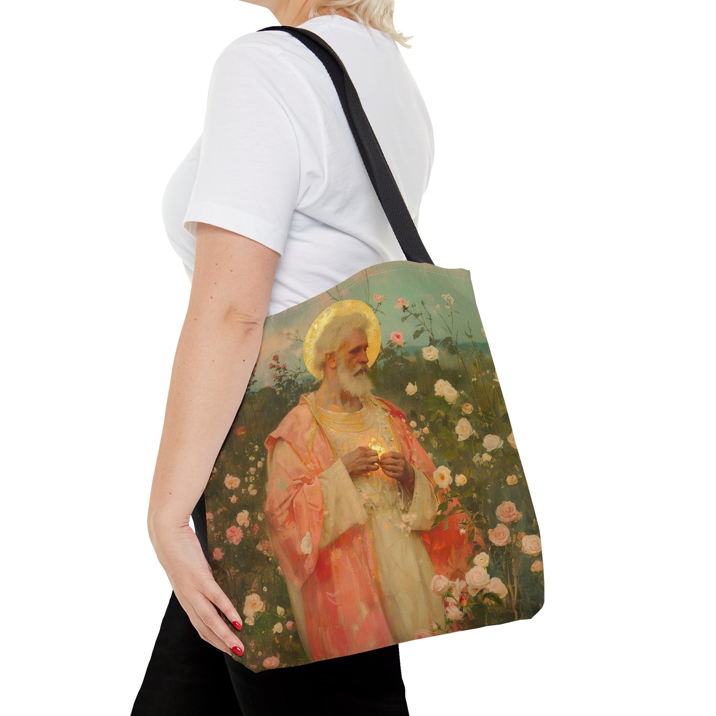 Saint Valentine - Tote Bag - Large Medium Small Faith Art Bag - Bible Study Faith Purse - Double Sided Prayer Tote