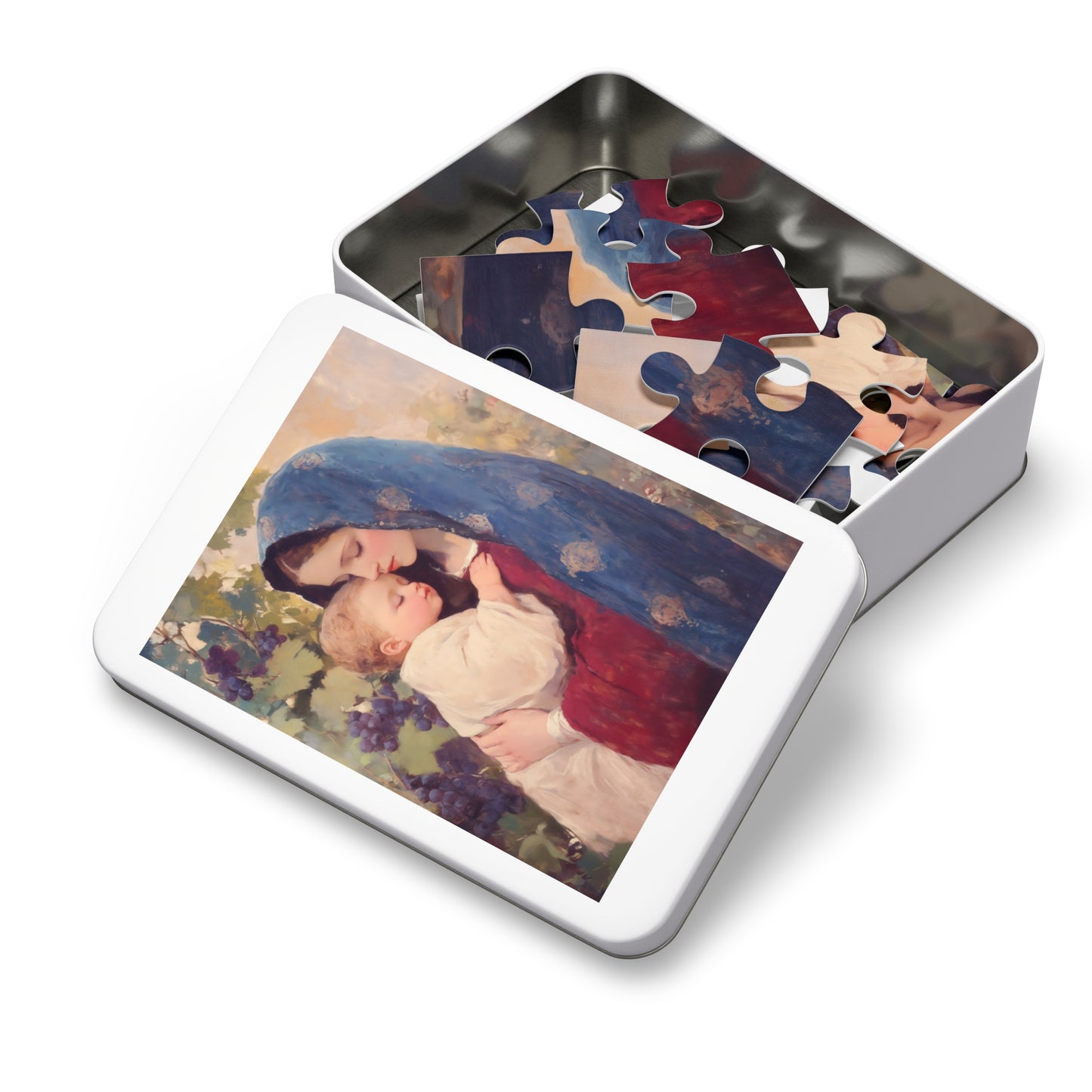 Our Lady of the Grapes / Out Lady of the Harvest - Puzzle & Keepsake Tin - Religious Jigsaw Puzzle (30, 110, 252, 500,1000-Piece)