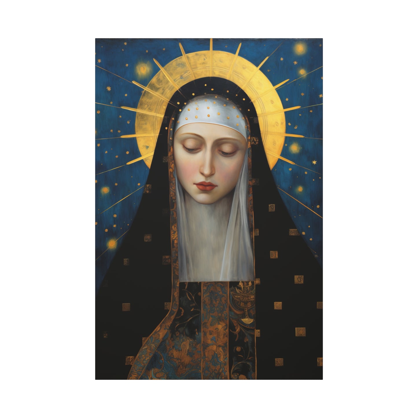 Saint Brigid of Sweden Canvas Print - Multiple Sizes - Catholic Home art - Museum Wrapped Canvas - Sanctified Souls Print