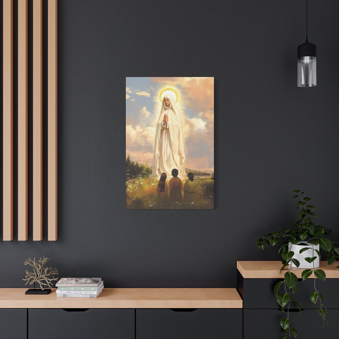 Our Lady of Fátima - Gallery Wrapped Canvas - Print - Religious Art for your Home - Catholic art print - prayer room art