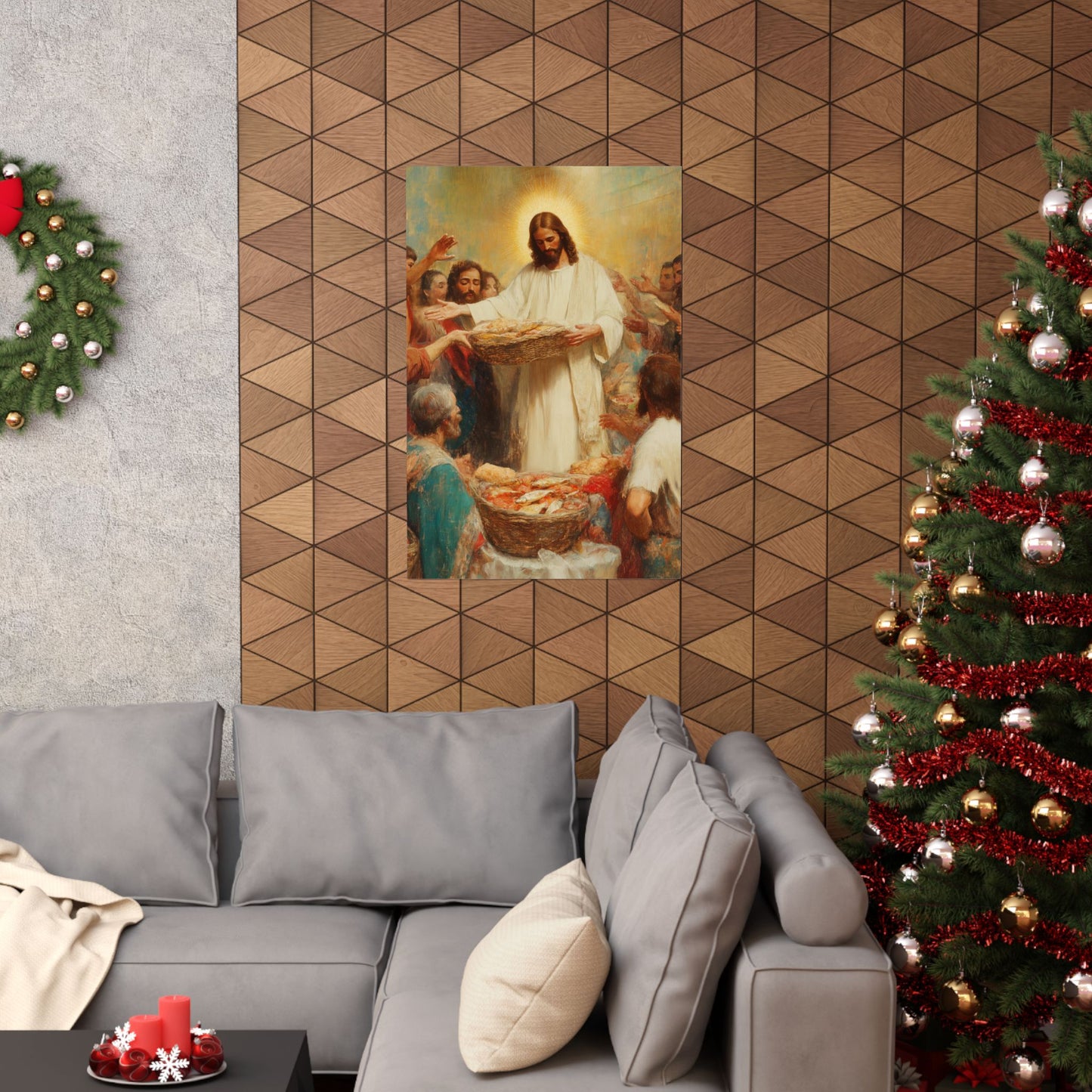 The Quiet Multiplication of Love : Loaves and Fishes - Sanctified Souls Print - Multiple Sizes - Premium Matte Vertical Posters