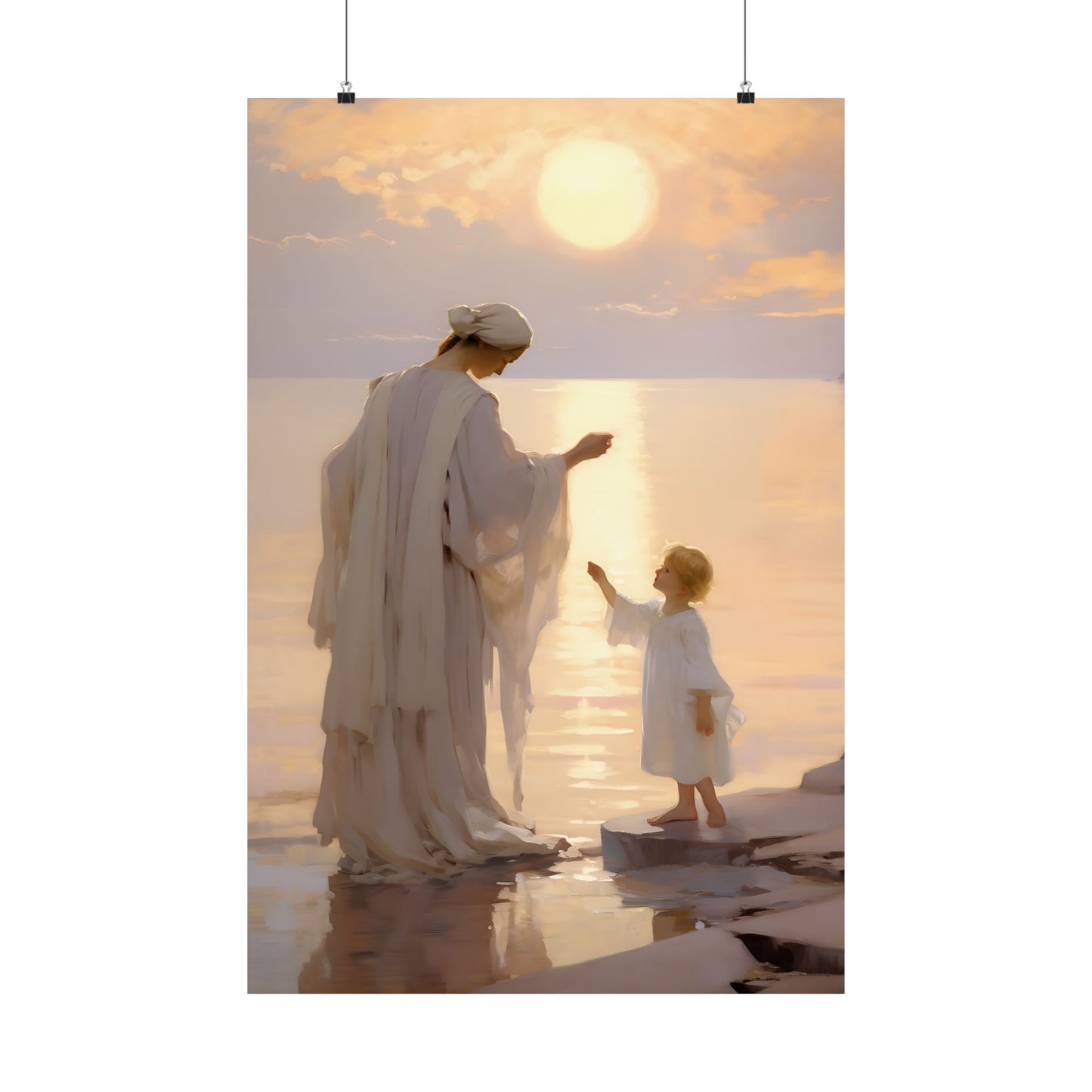Divine Maternal Grace Print - Sanctified Souls Print - Multiple Sizes - Premium Matte Poster - Mother's Print - Art for Nursery