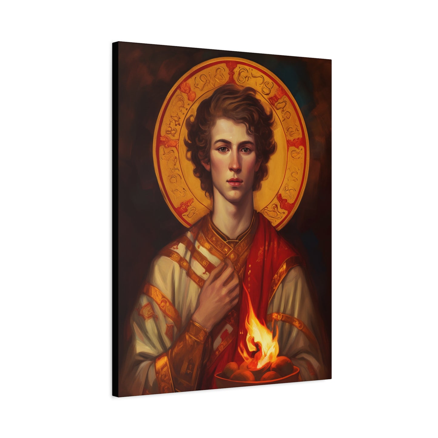 Saint Lawrence Deacon and Martyr Canvas Print - Multiple Sizes - Catholic Home art - Museum Wrapped Canvas - Sanctified Souls Print
