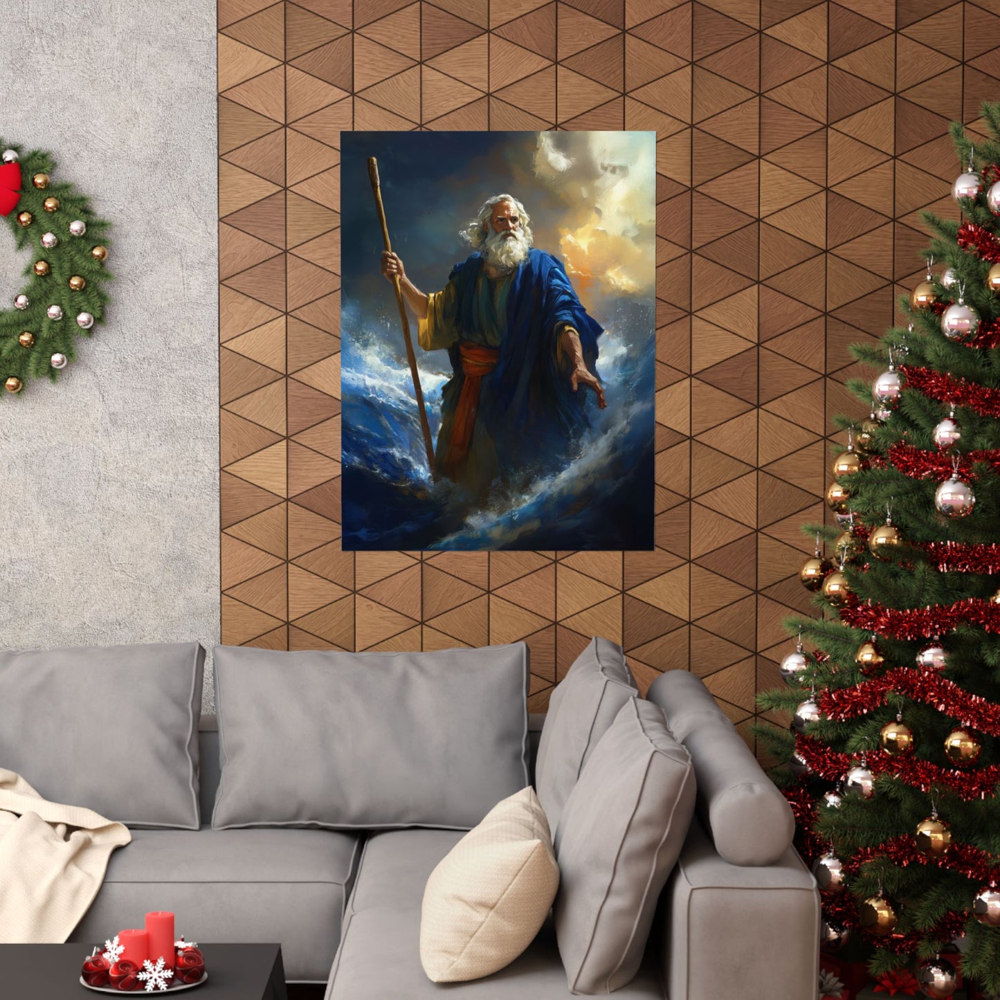 Moses Before the Trembling Sea - Sanctified Souls Print - Multiple Sizes - Premium Matte Vertical Posters