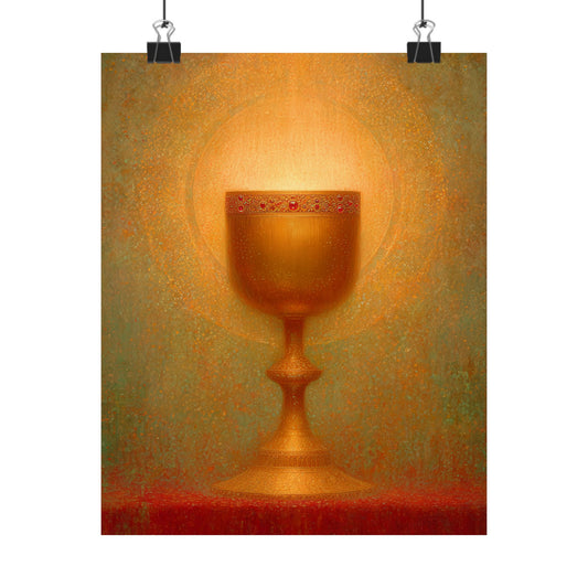Chalice of the Lamb, Light of the World - The Holy Grail - Sanctified Souls Print - Multiple Sizes - Premium Matte Vertical Posters
