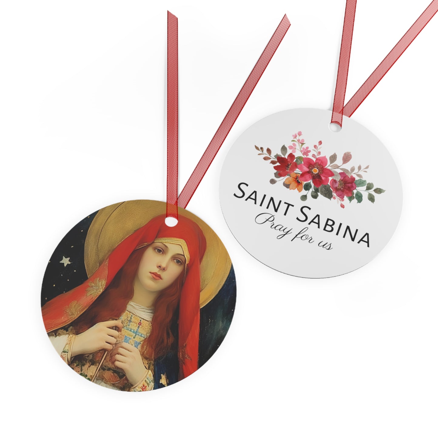 Saint Sabina - Religious Holiday Christmas Ornament and Keepsake - Double sided Keepsake Religious Ornament