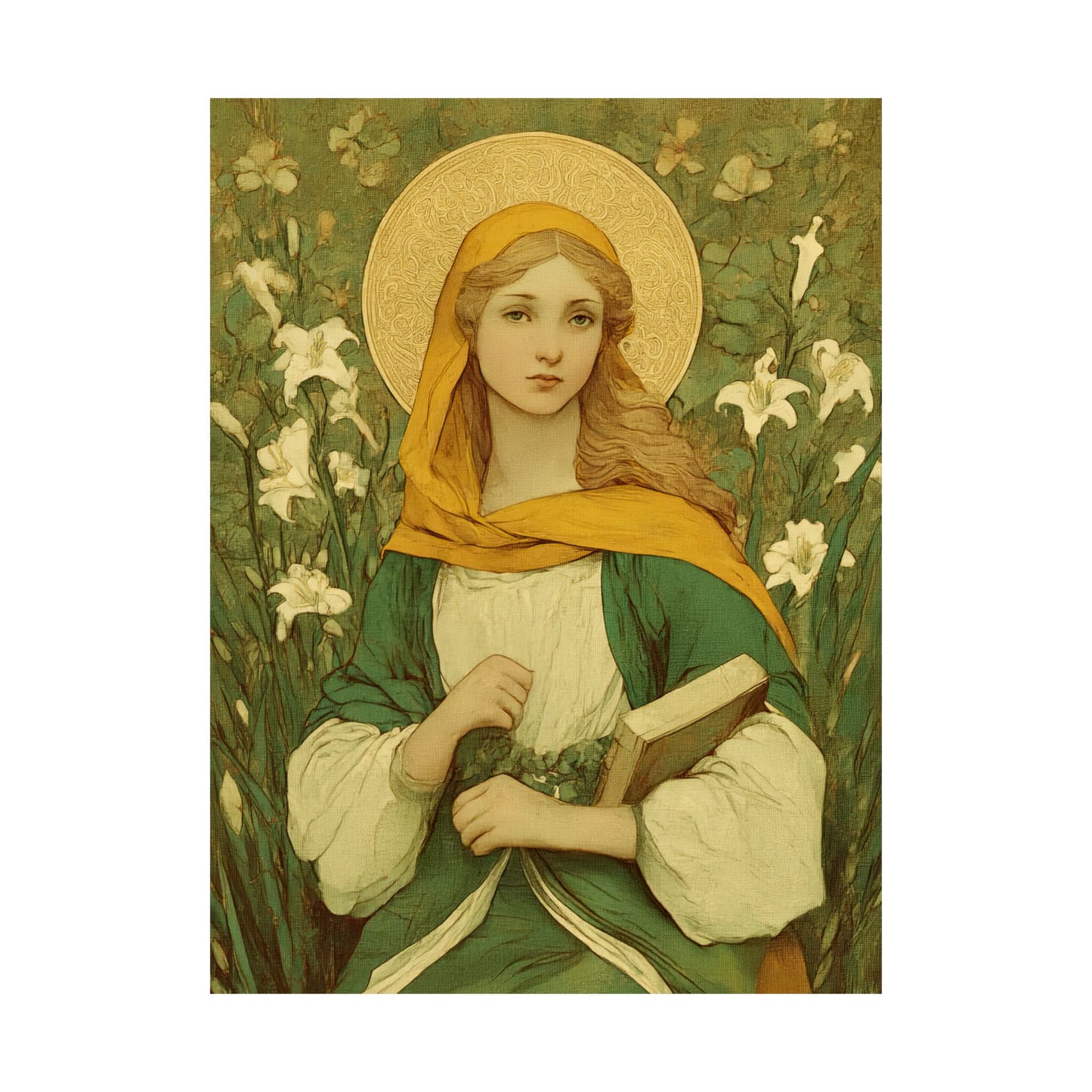 Saint Dymphna - Sanctified Souls Print - Multiple Sizes - Premium Matte Vertical Posters - Catholic