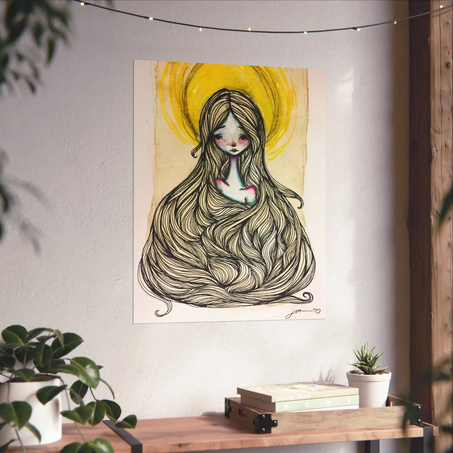 Saint Agatha of Sicily Poster Print - Hand-Drawn Catholic Art Print | Christian Devotional Wall Art | Sanctified Solocosmo Religious Poster