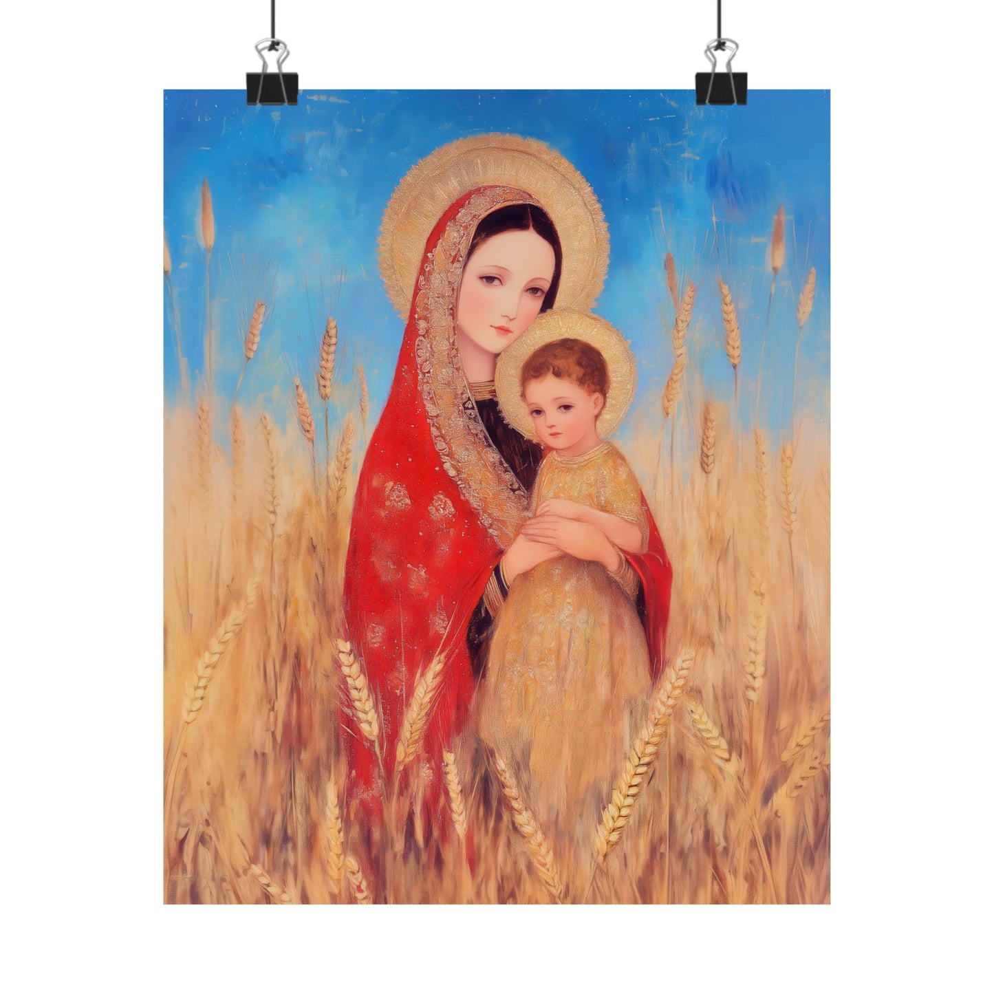 Our Lady of the Harvest - Sanctified Souls Print - Multiple Sizes - Premium Posters - Catholic Art - Christian Home