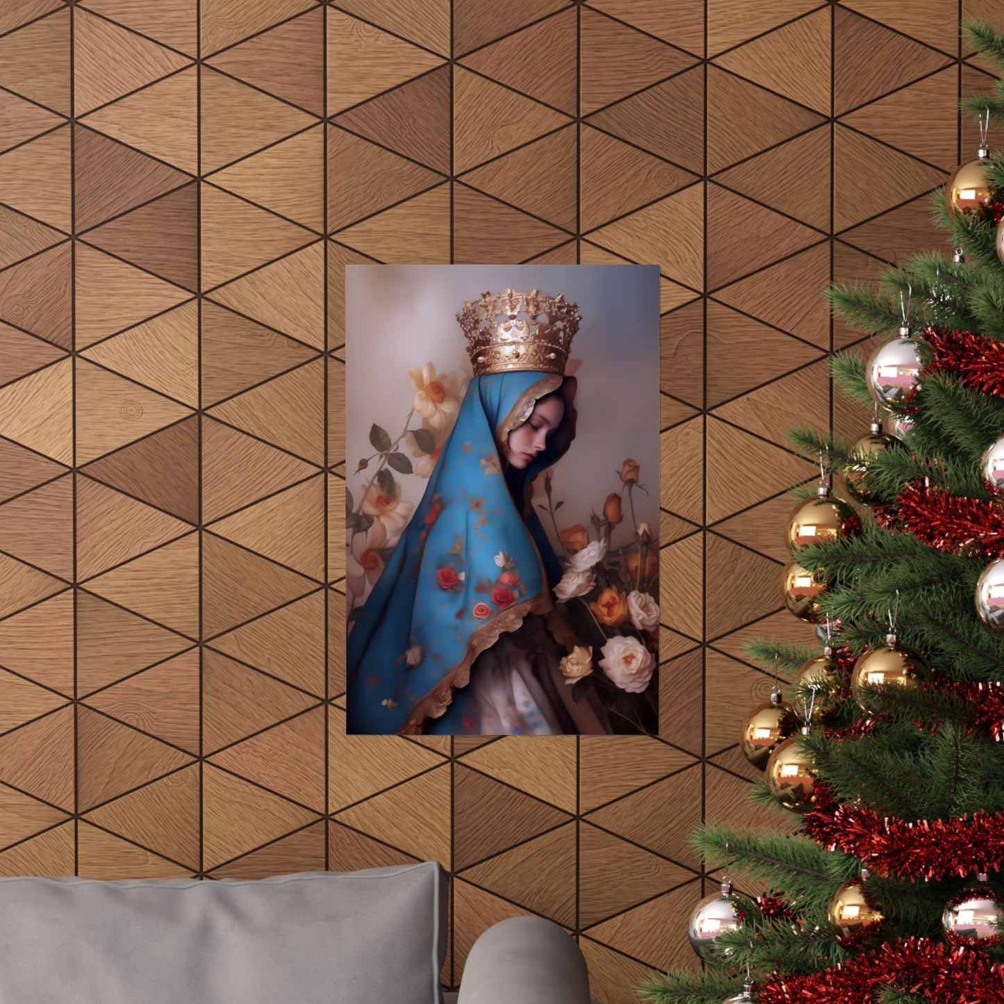 Our Lady of the Roses - Sanctified Souls Print - Multiple Sizes - Premium Matte Vertical Posters - Mother Mary Print
