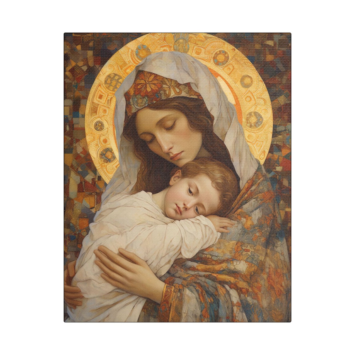 Cradle of Grace - Madonna and Christ Child - Museum Wrapped Canvas - Sanctified Souls Print - Religious Art for your Home - The Virgin Mary