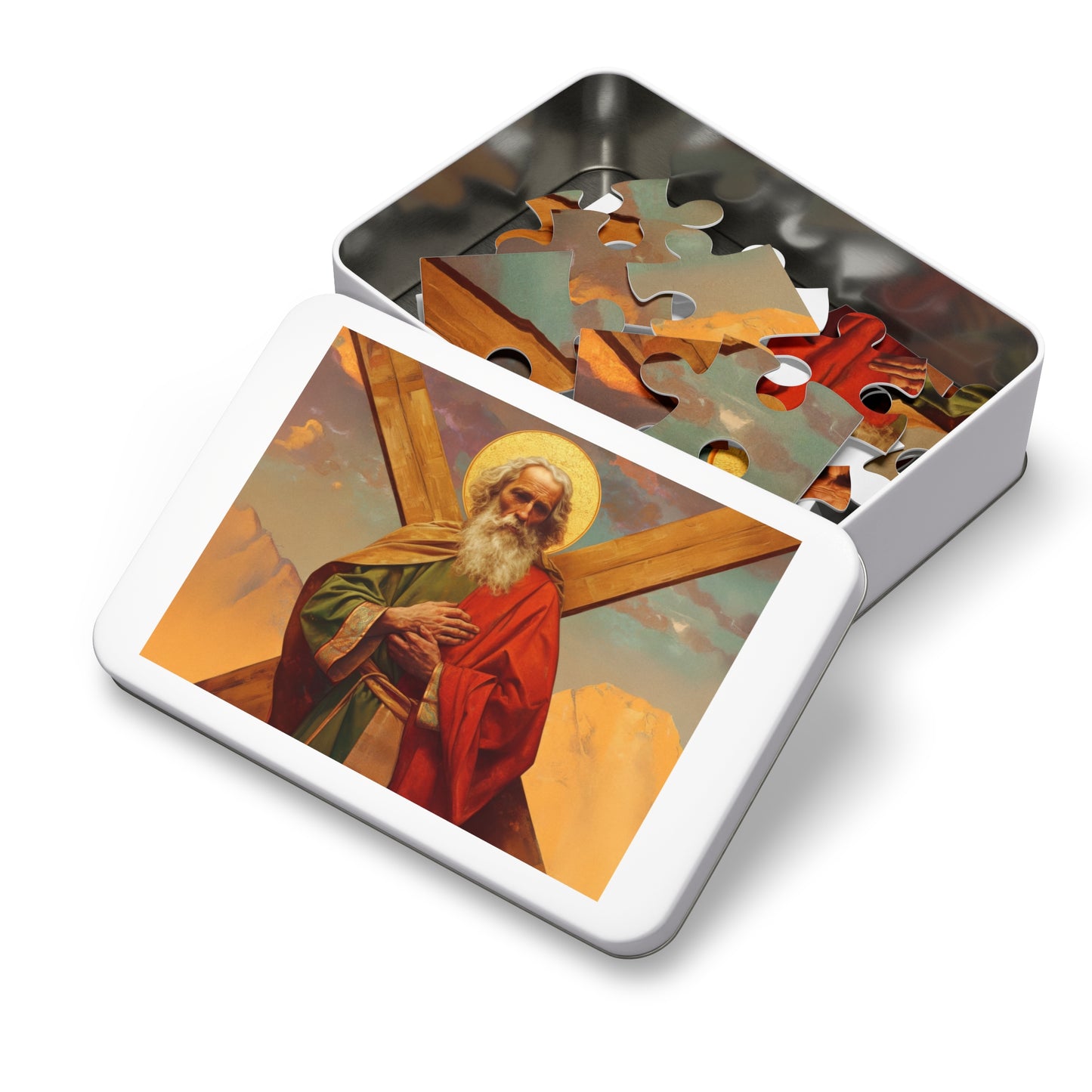 Saint Andrew the Apostle - - Puzzle and Keepsake Tin - Religious Jigsaw Puzzle (30, 110, 252, 500,1000-Piece) - Religious Puzzle