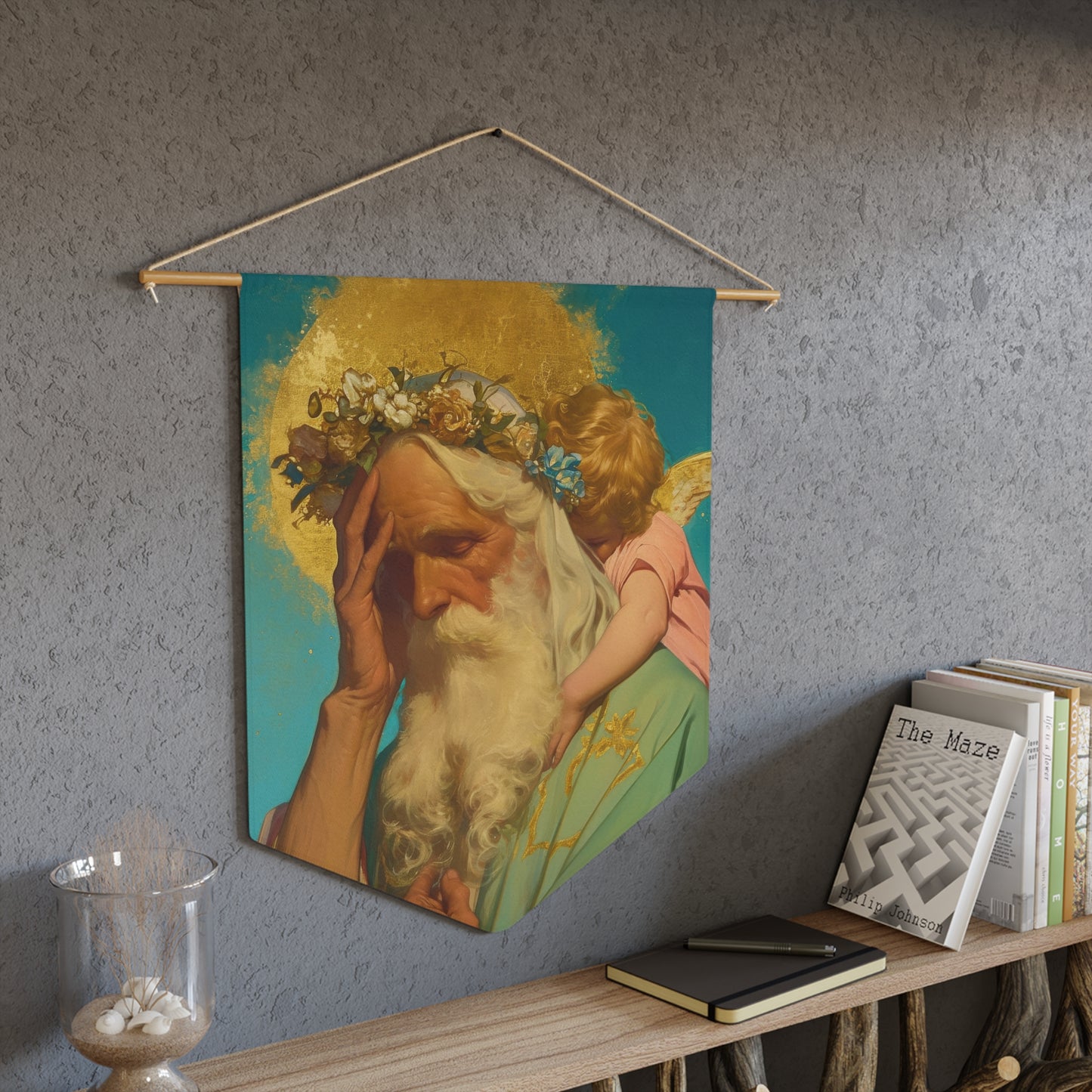 Saint Alexis Falconieri - Apostle Pennant / Banner / Wall Hanging - Prayer room art - 18" x 21" - Catholic prayer Religious - Large Print