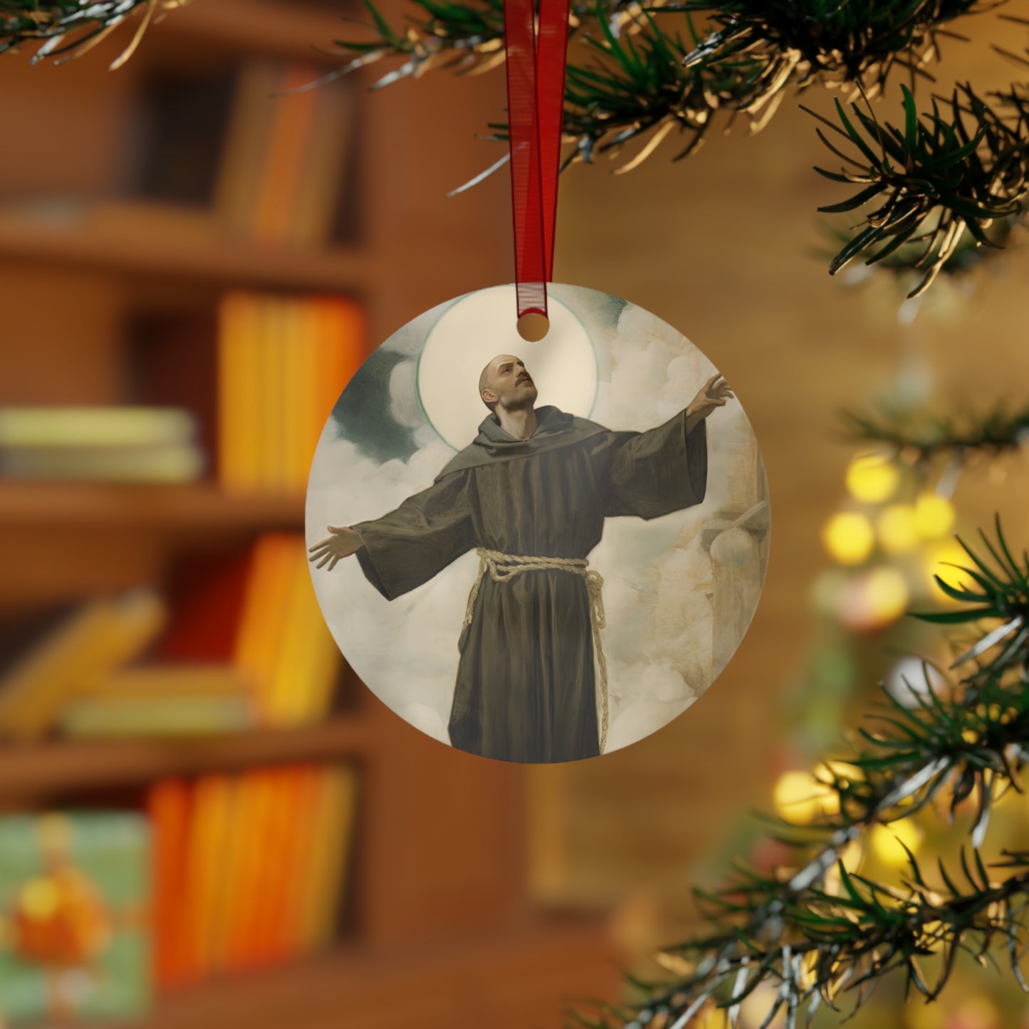 Saint Joseph of Cupertino Metal Ornament - Religious Holiday Christmas Ornament and Keepsake - Double sided Keepsake Religious Ornament