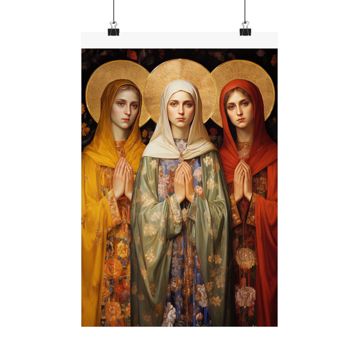 Saints Metrodora, Nymphodora and Menodora - Sanctified Souls Print - Multiple Sizes - Premium Matte Vertical Posters
