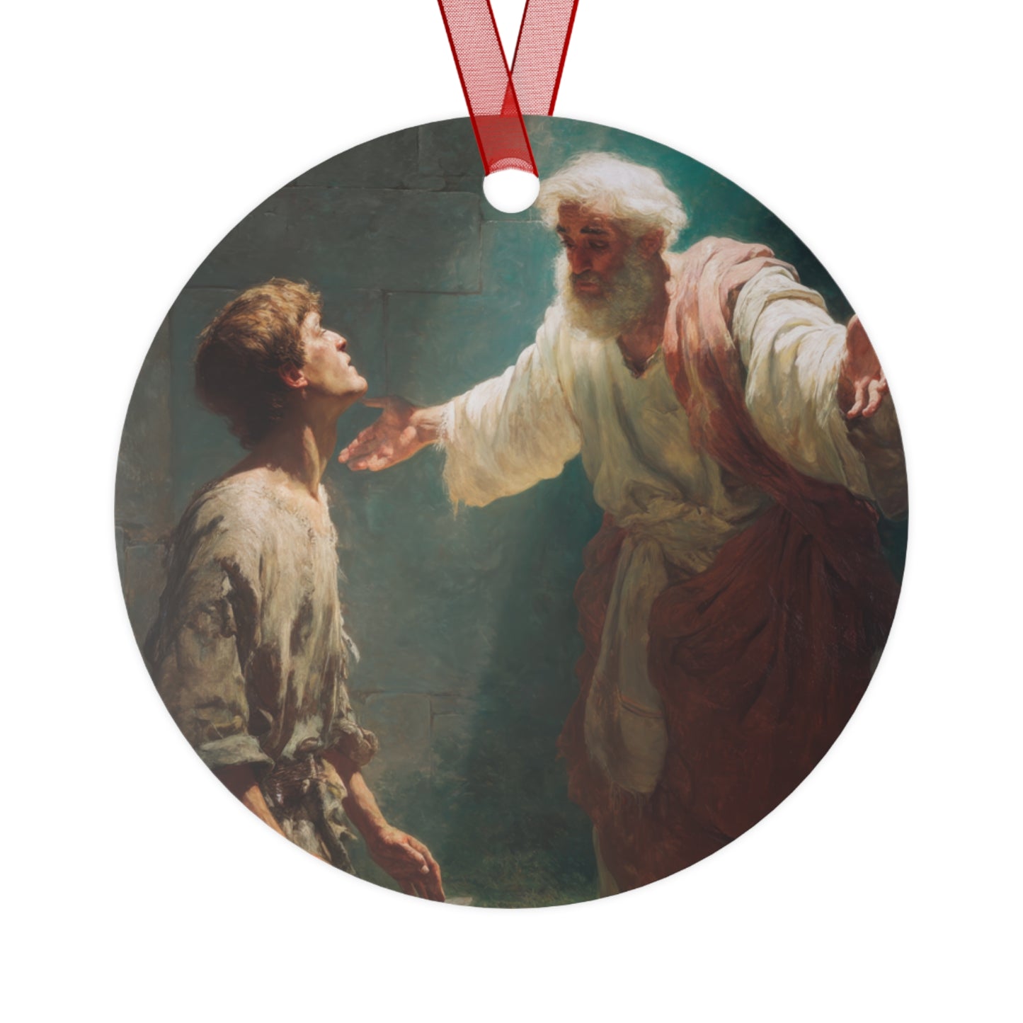 Homecoming of the Prodigal Son - Metal Ornament - Religious Holiday Christmas Ornament and Keepsake