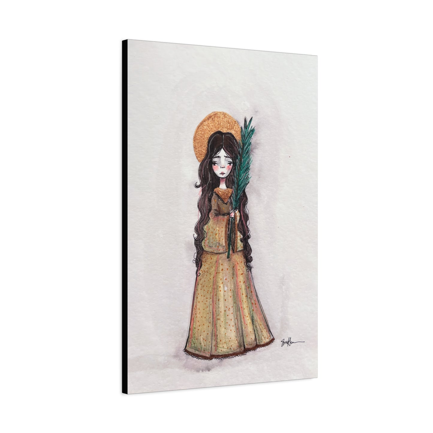Saint Hope Canvas - Hand-Drawn Art | Catholic Canvas Print | Faith Hope and Charity Middle Sister | Sacred Art |  Devotional Artwork