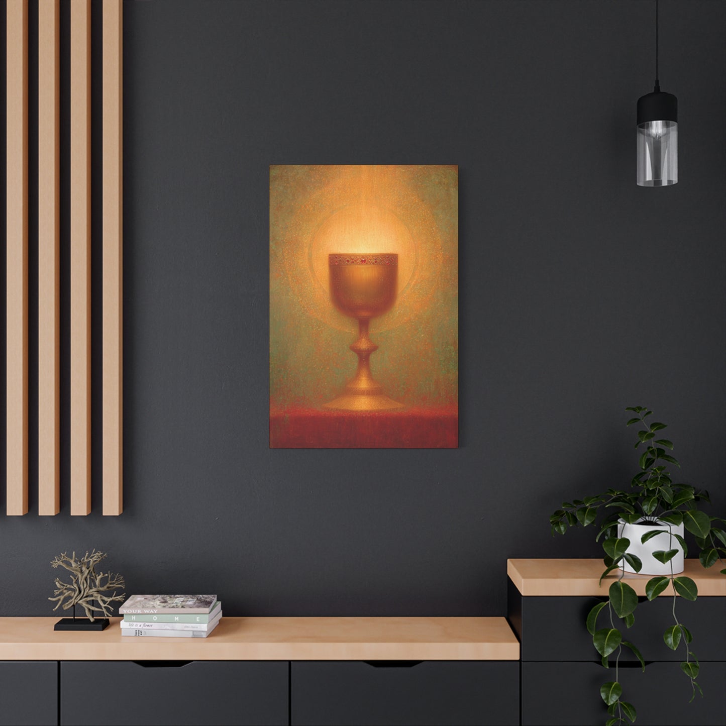 Chalice of the Lamb, Light of the World - The Holy Grail - Gallery Wrapped Canvas - Print - Religious Art for your Home - Catholic Art