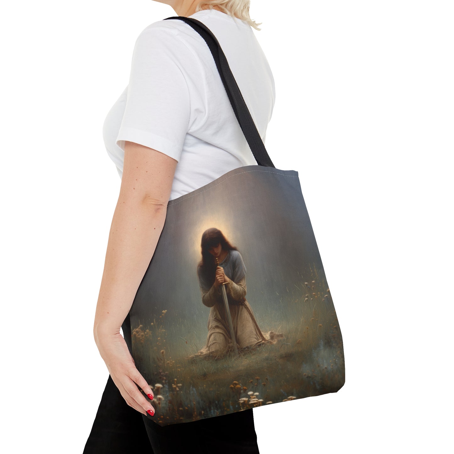 Saint Joan of Arc - Tote Bag - Large Medium Small Faith Art Bag - Bible Study Faith Purse - Double Sided