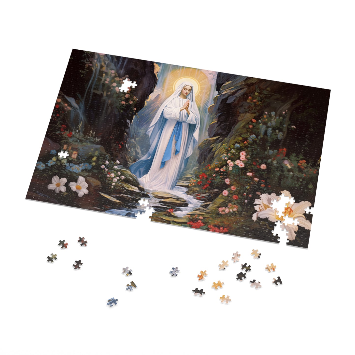 Our Lady of Lourdes - Puzzle and Keepsake Tin - Religious Jigsaw Puzzle (30, 110, 252, 500,1000-Piece) - Religious Puzzle