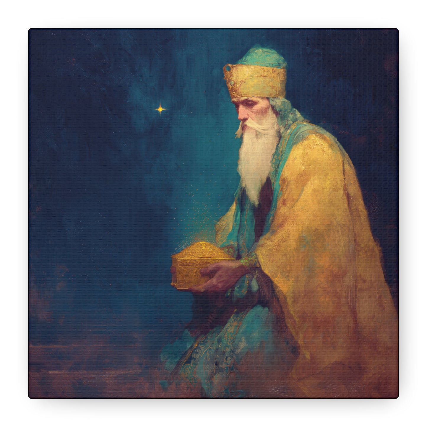 Caspar and the Offering of Worship - 3 Wise Men - Gallery Wrapped Canvas - Print - Religious Art for your Home - Catholic