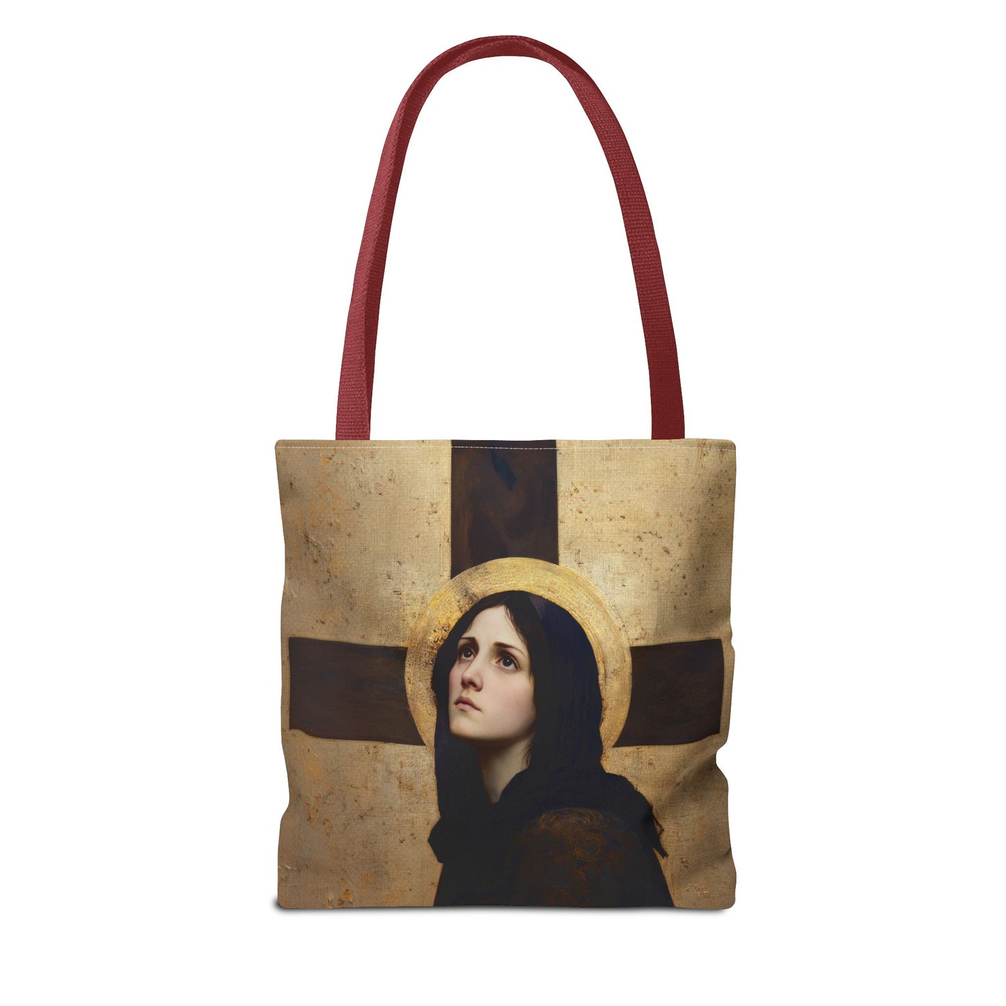 Our Lady of the Cross - Mother Mary  - Our Lady of the Crucifix - Marian Art - Tote Bag - Large Medium Small Faith Art Bag - Tote Purse