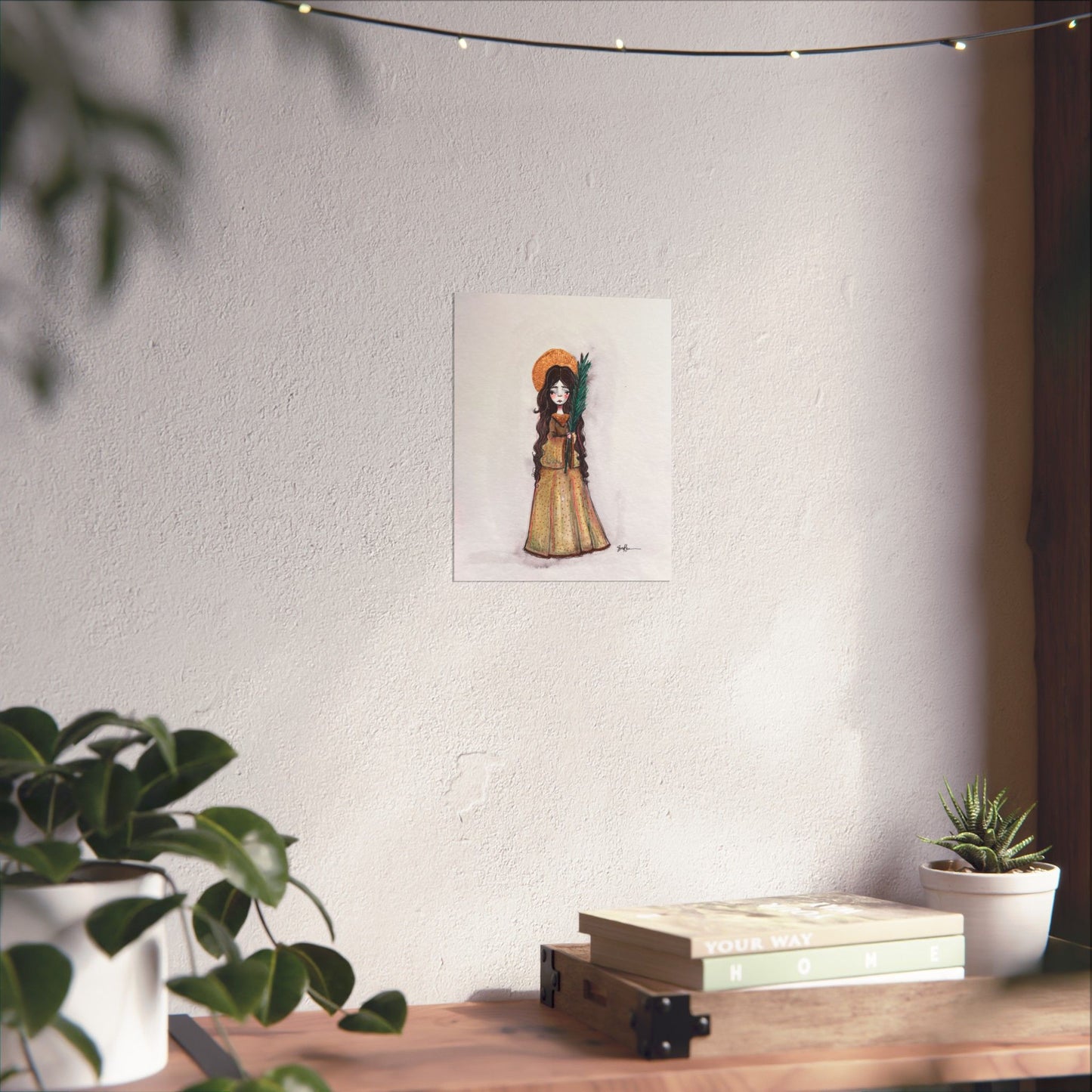Saint Hope Poster - Hand-Drawn Art | Catholic Art Print | Faith Hope and Charity Middle Sister | Devotional Wall Art | Sanctified Solocosmo