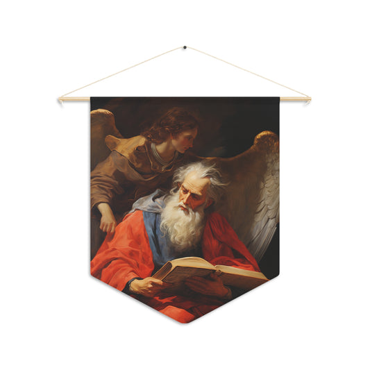 Saint Matthew Wall Banner / Wall Hanging - Catholic Home Art - Large Saint Art for your home - 18" x 21"