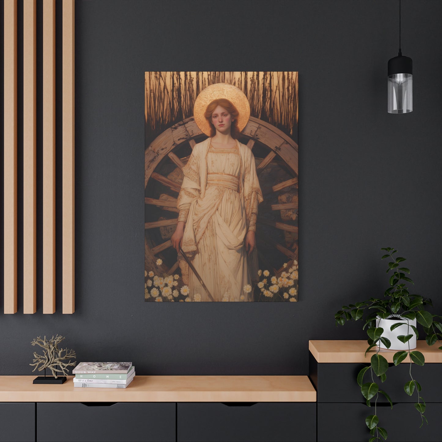 Saint Catherine of Alexandria -  Museum Wrapped Canvas - Sanctified Souls Print - Religious Art for your Home - Catholic Patron Saint Art