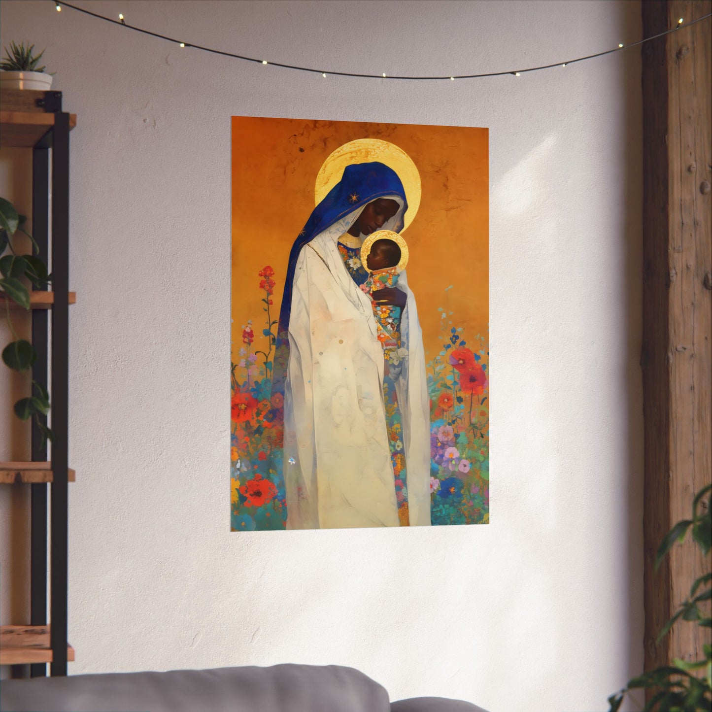 The Divine Embrace- Our Lady of Kibeho's Love - Sanctified Souls Print - Multiple Sizes - Premium Posters - Catholic Art - Christian