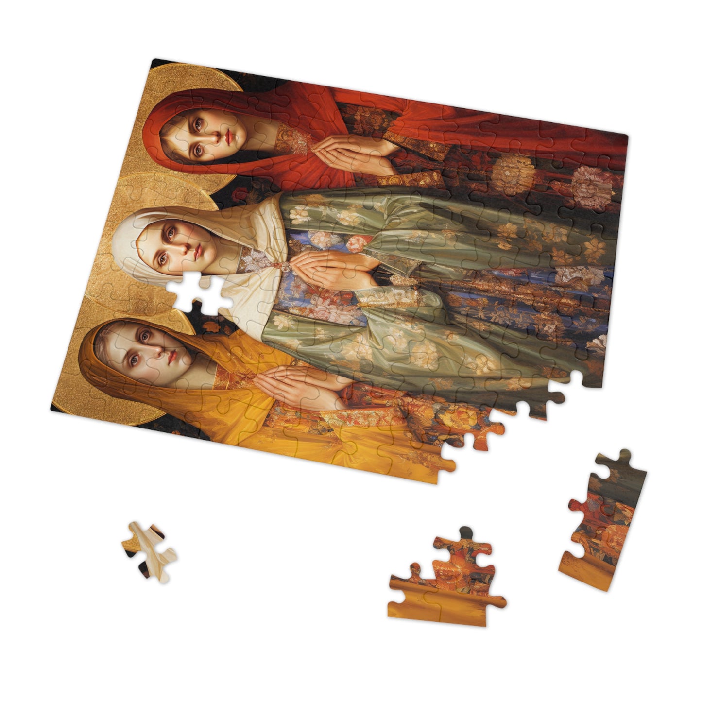 Saints Menodora, Metrodora, and Nymphodora - Puzzle and Keepsake Tin - Jigsaw Puzzle (30, 110, 252, 500,1000-Piece) - Religious Puzzle