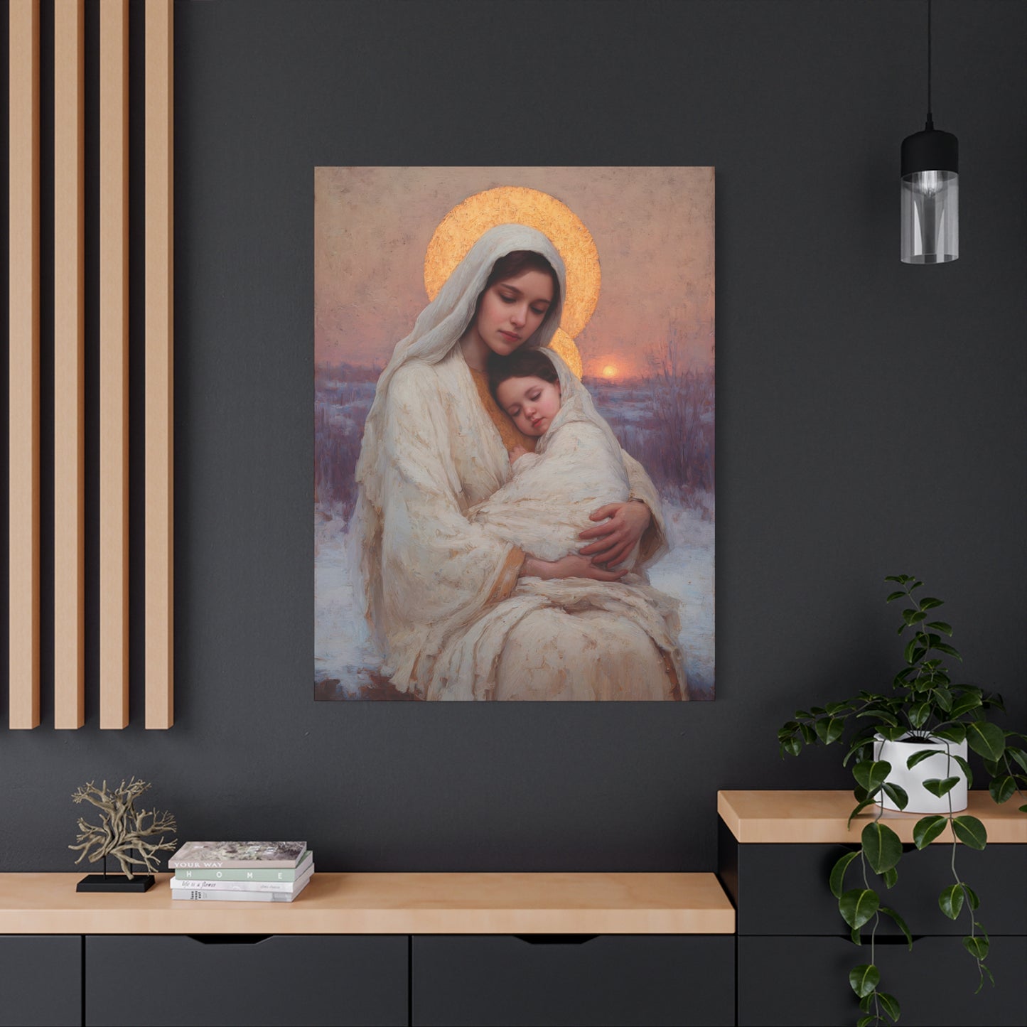 The Love That Stays - Mother Mary and the Christ Child - Gallery Wrapped Canvas - Print - Religious Art for your Home - Catholic Art Print