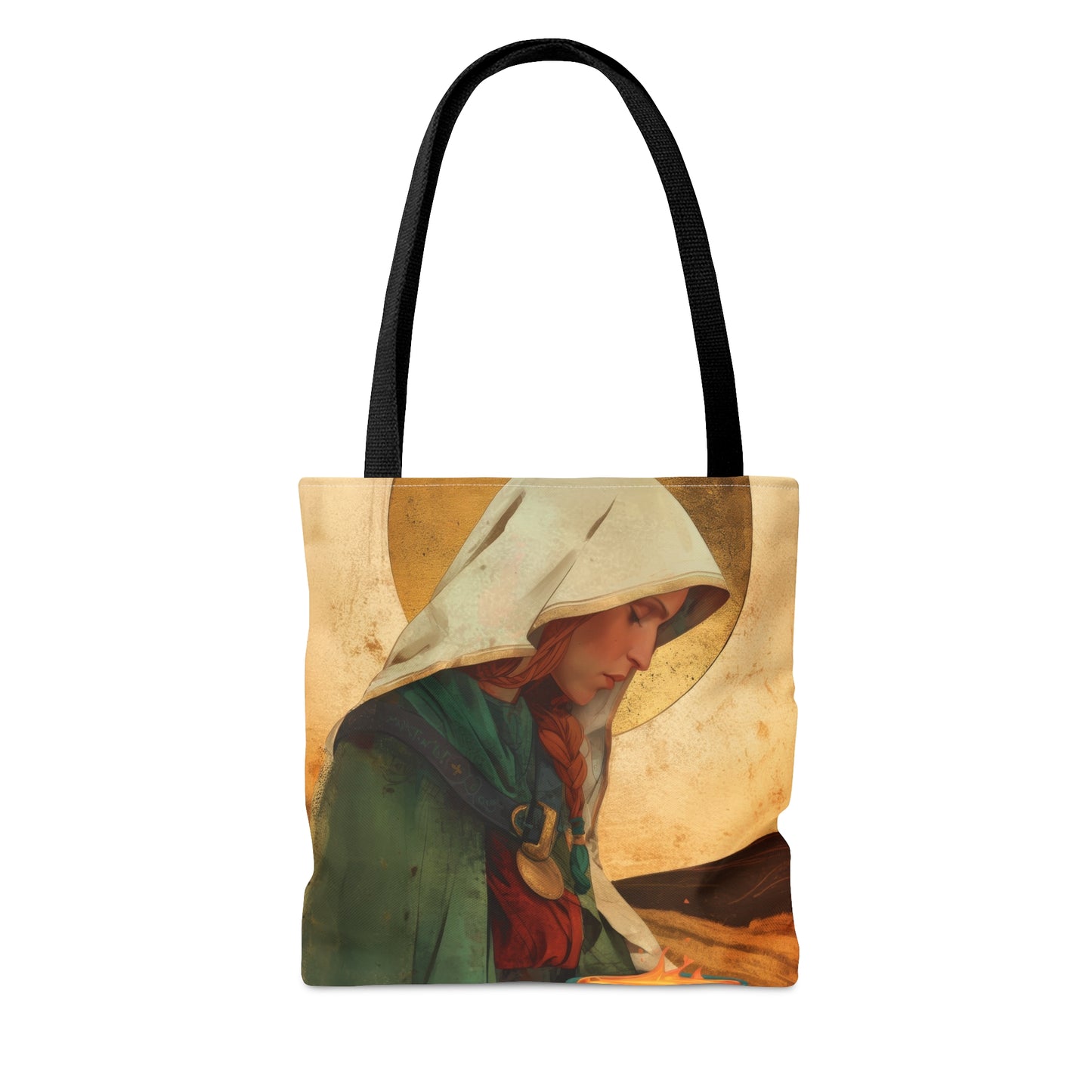 Saint Brigid of Ireland / Kildare Tote Bag - Large Medium Small Faith Art Bag - Catholic Faith Purse - Religious - Prayer Bag - Devotional