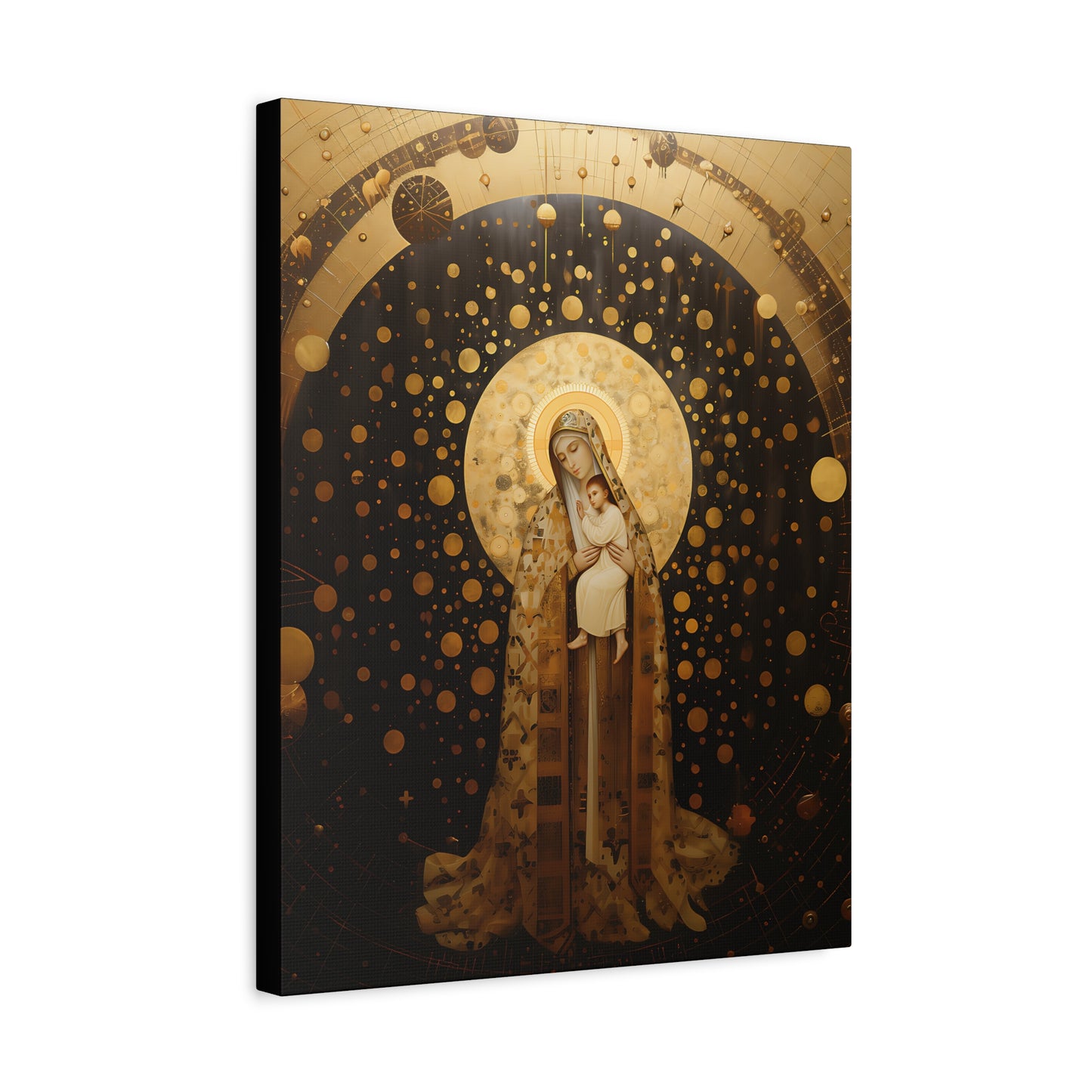 The Golden Mary - Mary the Blessed Virgin - Gallery Wrapped Canvas - Sanctified Souls Print - Religious Art for your Home - Pop Art