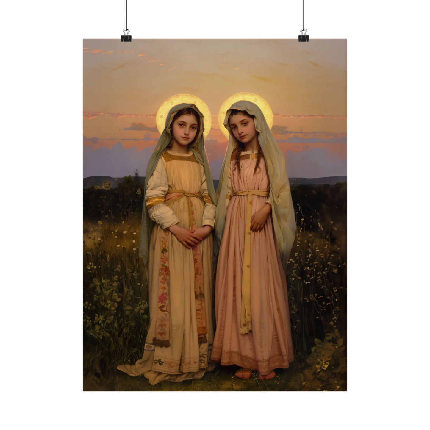 Saints Nunilo and Alodia - Sanctified Souls Print - Multiple Sizes - Premium Posters - Catholic Art - Christian - Gifts for Catholics