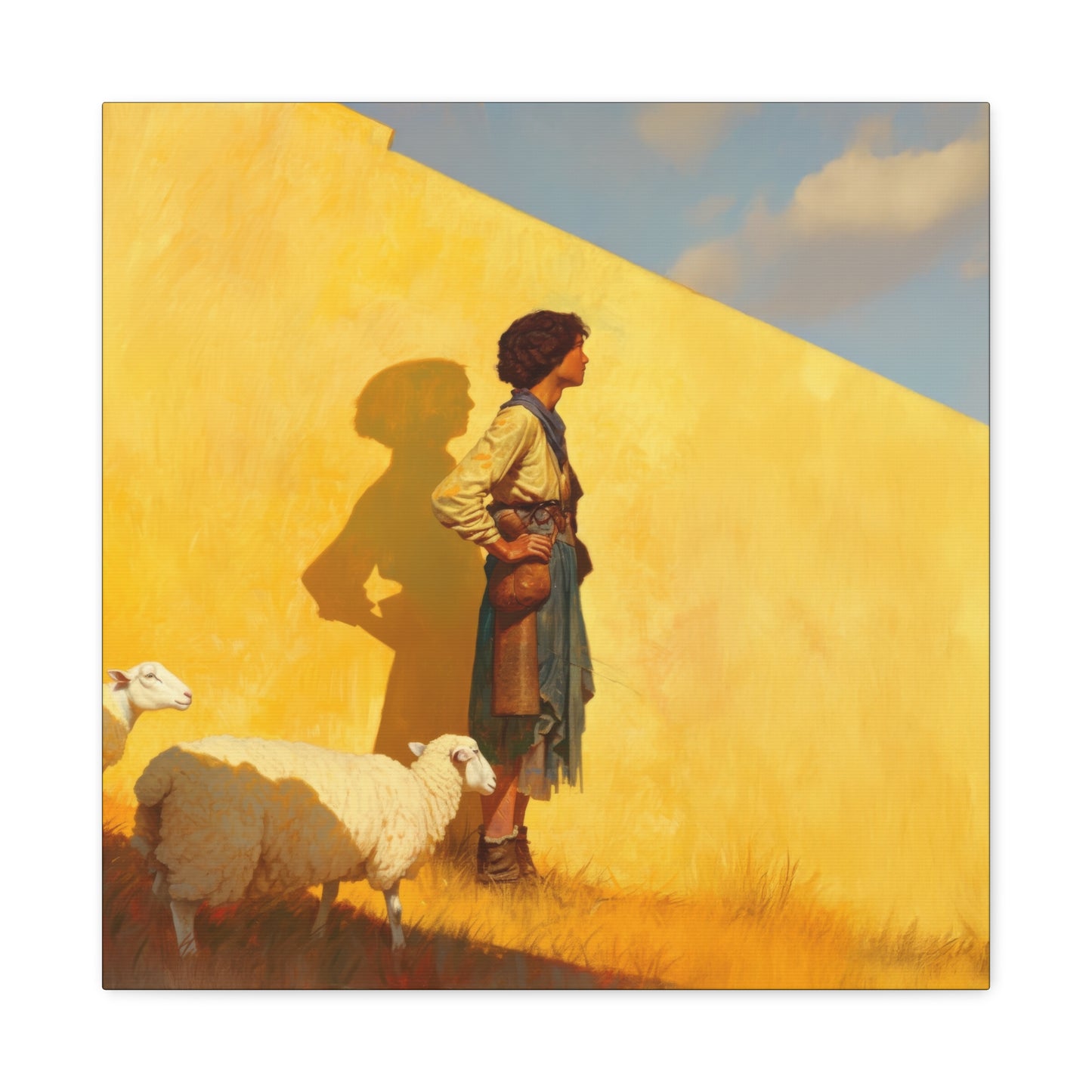 David son of Jesse - David the Shepherd Boy -  Museum Wrapped Canvas - Sanctified Souls Print - Religious Art for your Home