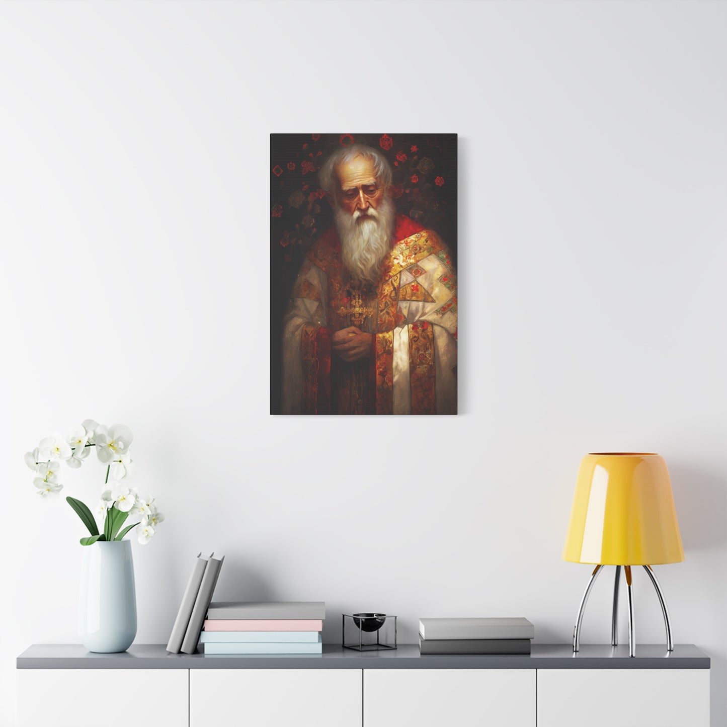 Saint Nicholas - Museum Wrapped Canvas - Sanctified Souls Print - Religious Art for your Home - Father Christmas - Catholic Christmas