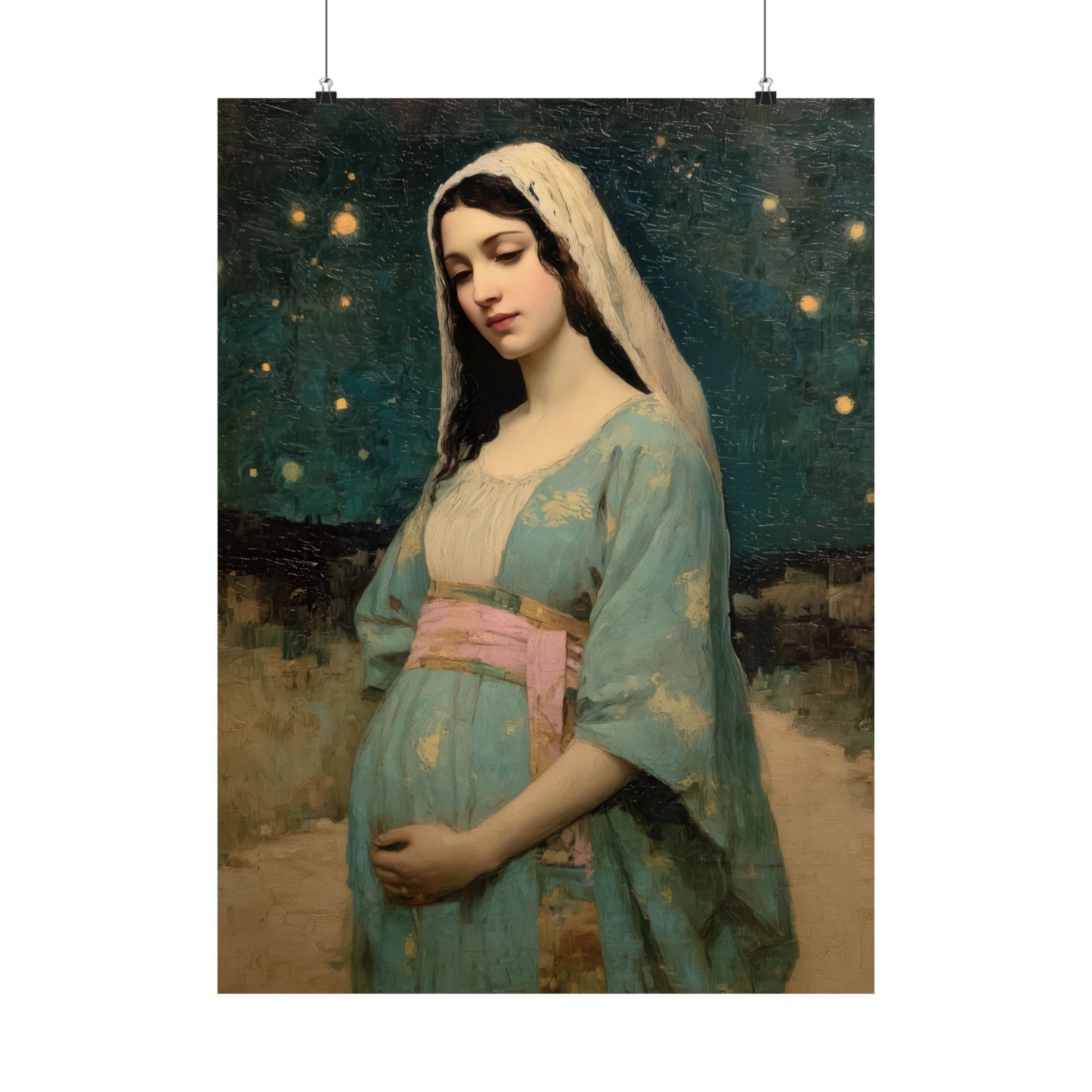 Our Lady of 'O' - Our Lady of Expectation - Mother Mary - Marian Art - Sanctified Souls Print - Multiple Sizes - Premium Vertical Posters