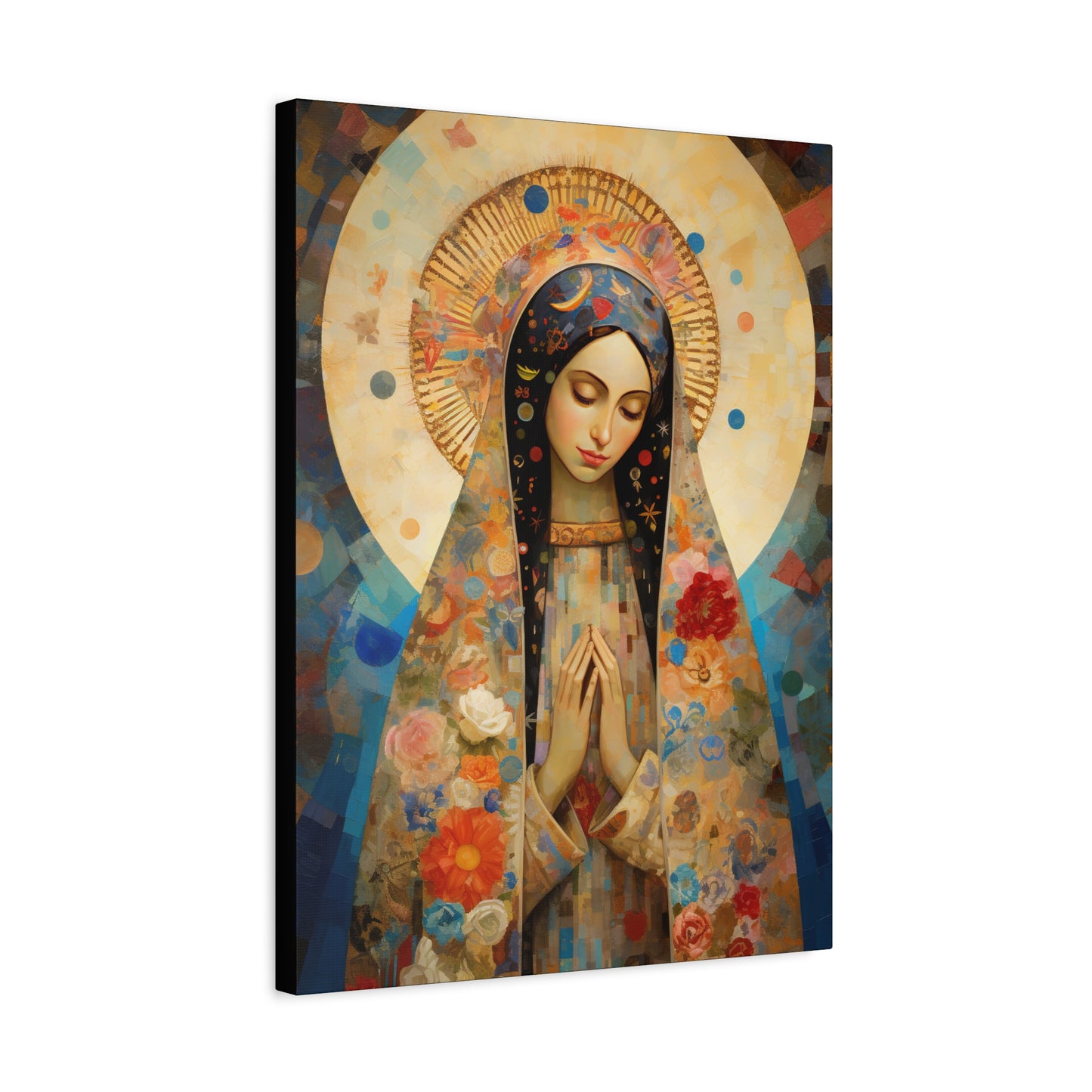 Lady of Guadalupe Icon of Love Museum Wrapped Canvas Print - Multiple Sizes - Catholic Home art