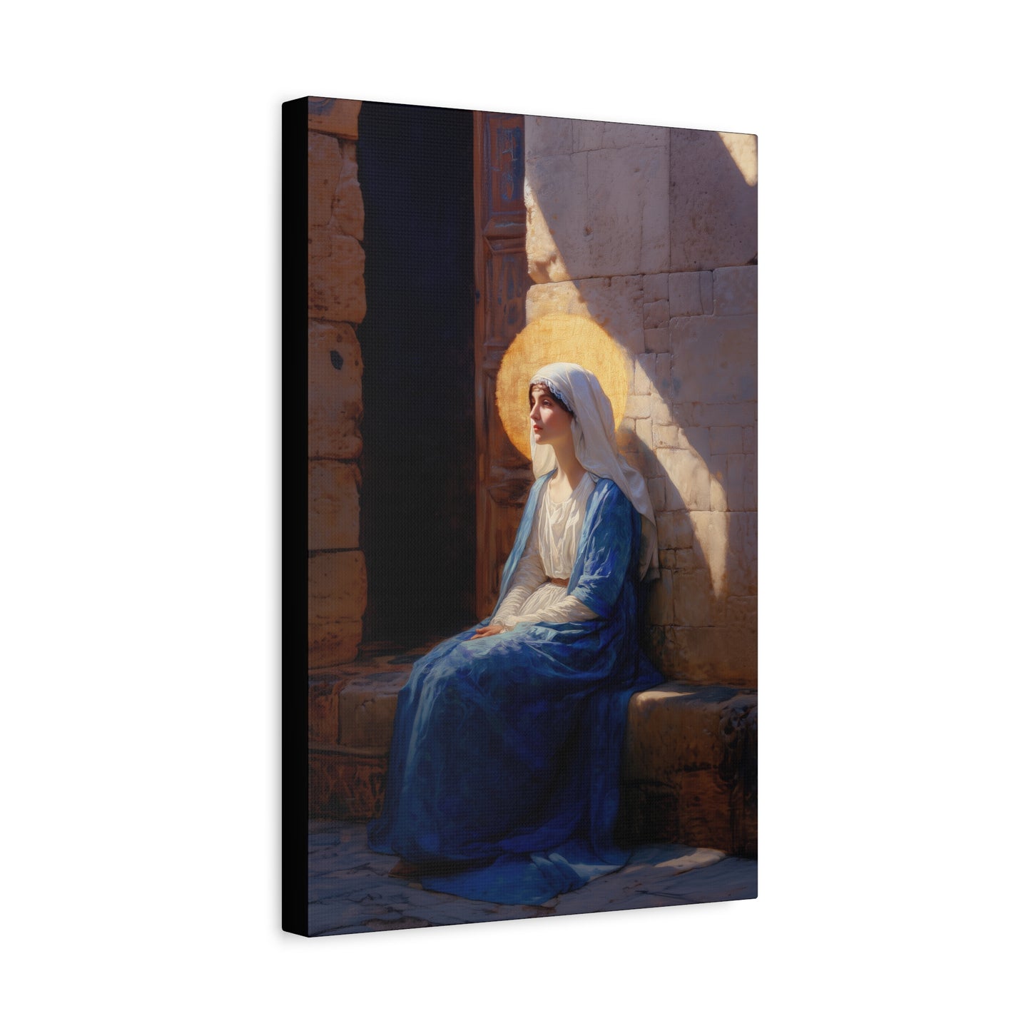 The Quiet Fiat That Split the Darkness, Mary's Yes - Gallery Wrapped Canvas - Print - Religious Art for your Home - Catholic Art