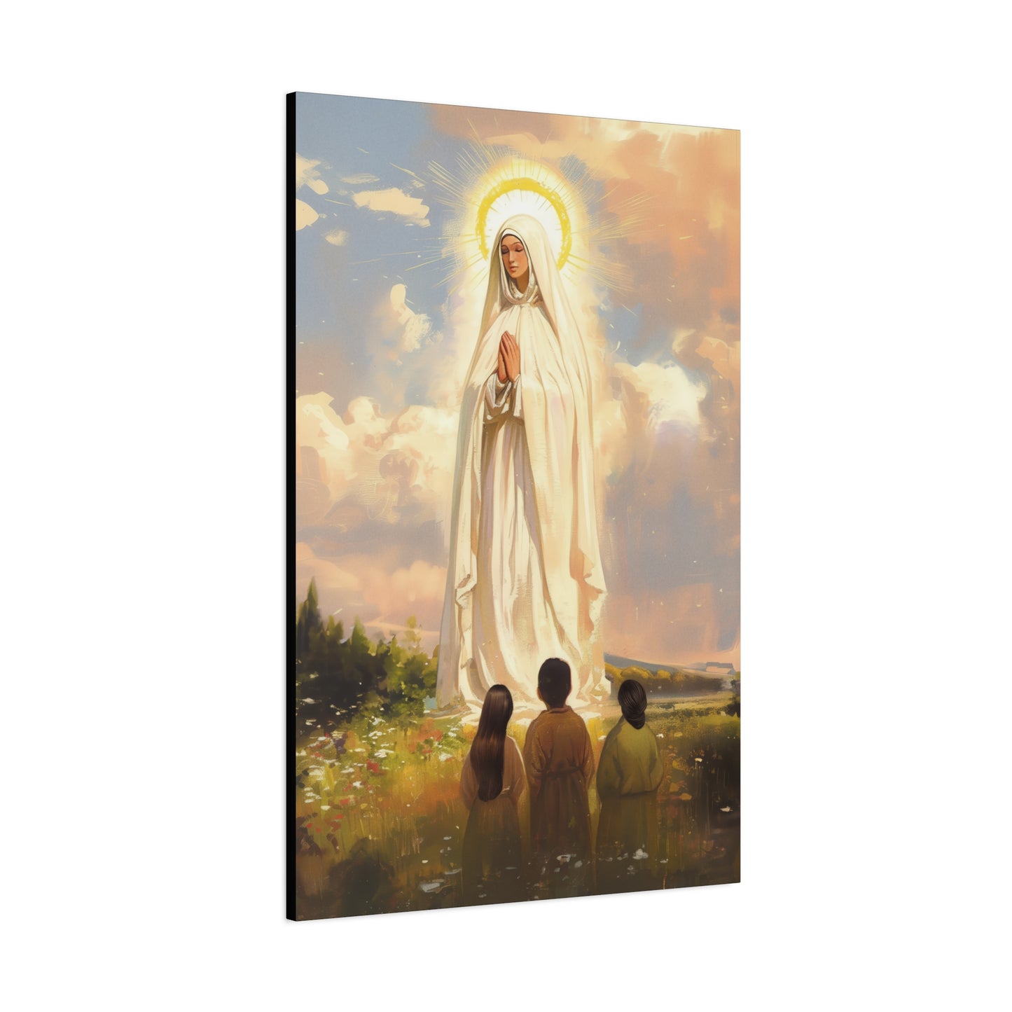 Our Lady of Fátima - Gallery Wrapped Canvas - Print - Religious Art for your Home - Catholic art print - prayer room art