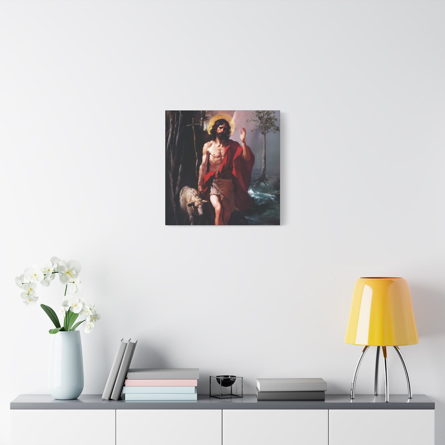 Saint John the Baptist -  Museum Wrapped Canvas - Sanctified Souls Print - Religious Art for your Home - Catholic Patron Saint Art